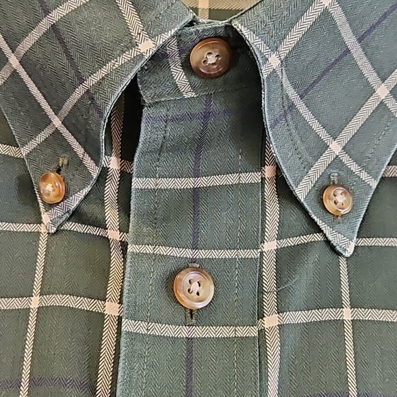 Brooks Brothers 346 Shirt Men's XL Hunter Green Windowpane Old Money Non-Iron - Picture 4 of 16